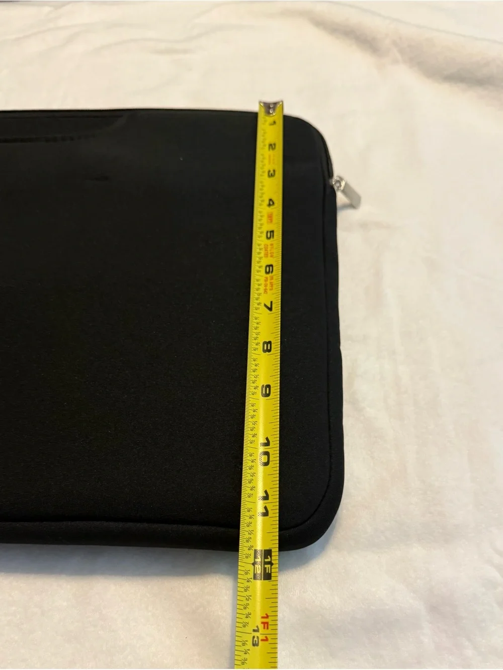 Black Neoprene Laptop Sleeve Tablet Case Zipper Closure